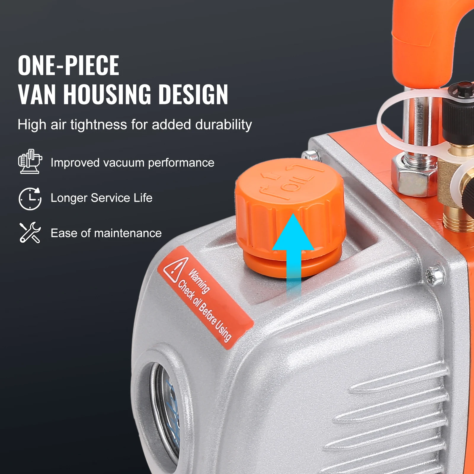 SucceBuy 3.5CFM 4CFM مرحلة واحدة دوارة ريشة HVAC الهواء التيار المتناوب مضخة تفريغ ومجموعة المبردات A/C مجموعة قياس متعددة تكييف الهواء #2