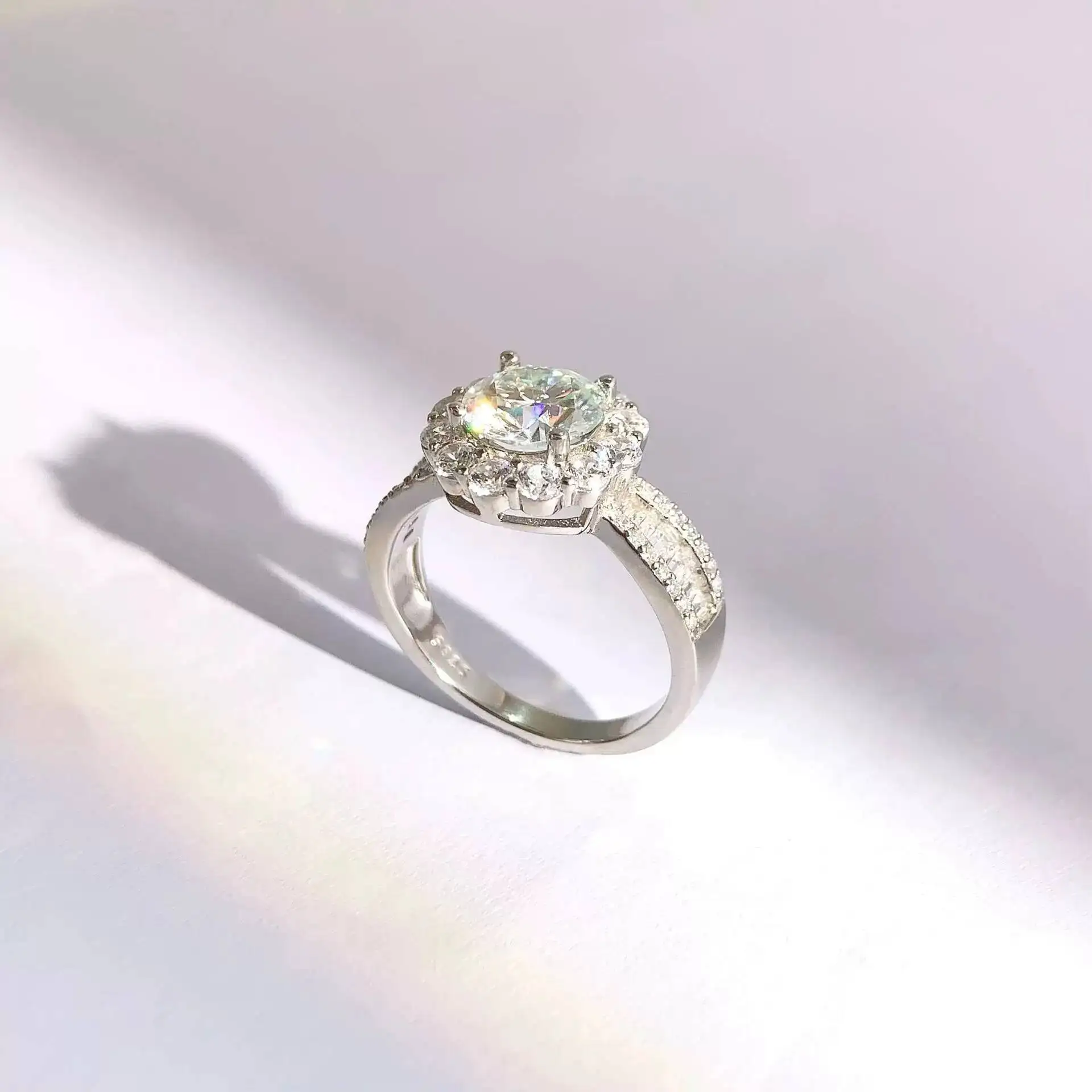 TY 3,5CT 100% 925 Sterling Silber Moissanit Damenring D Farbe Luxus Schmuckring Geschenk Verlobungsring Minimalistischer Ring – Detail 6