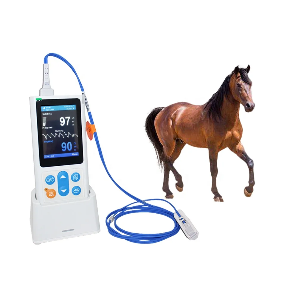 Eur Pet Handheld Veterinary Blood Oxygen Pulse Oximete With High Precision Clip Pulse Oximete and 3.5 Inch Lcd Display