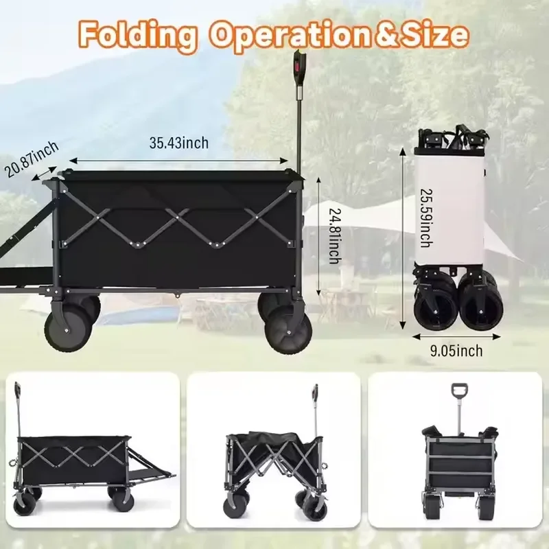 Electric Smart Wagon Cart Foldable with 350lbs Weight Capacity, App Intelligent Control Electric Wagon Cart