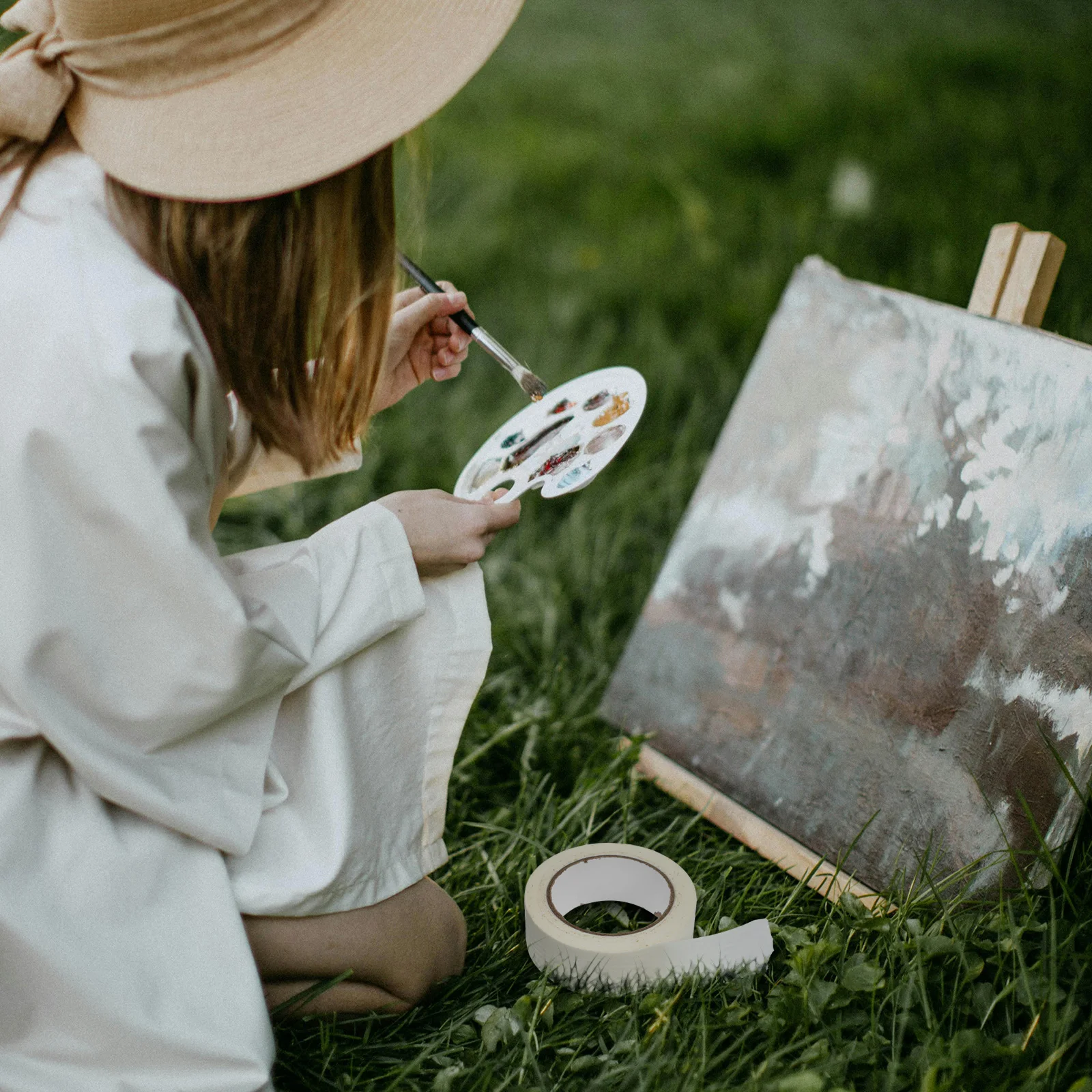 1 لفة 50 متر إخفاء أبيض لطلاء الجدران Diy بها بنفسك مشاريع فنية نظيفة قابلة للإزالة الحرفية لاصق الرسامين اخفاء للجدران