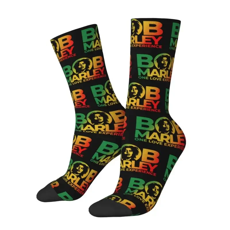 Y2K Custom Fun Print Jamaica Singer Reggae Rock Bob Marley For Women Men Stretch Summer Autumn Winter Crew Socks