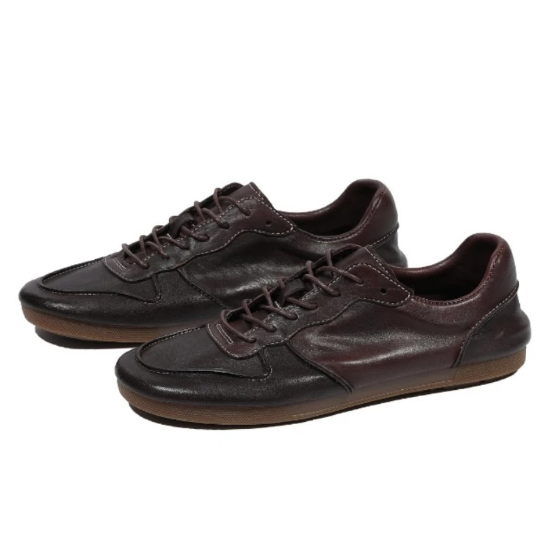 Handmade Casual Horsehide Genuine Leather Shoes for Men Soft Leather Soft Sole Trainers Shoe Summer Breathable