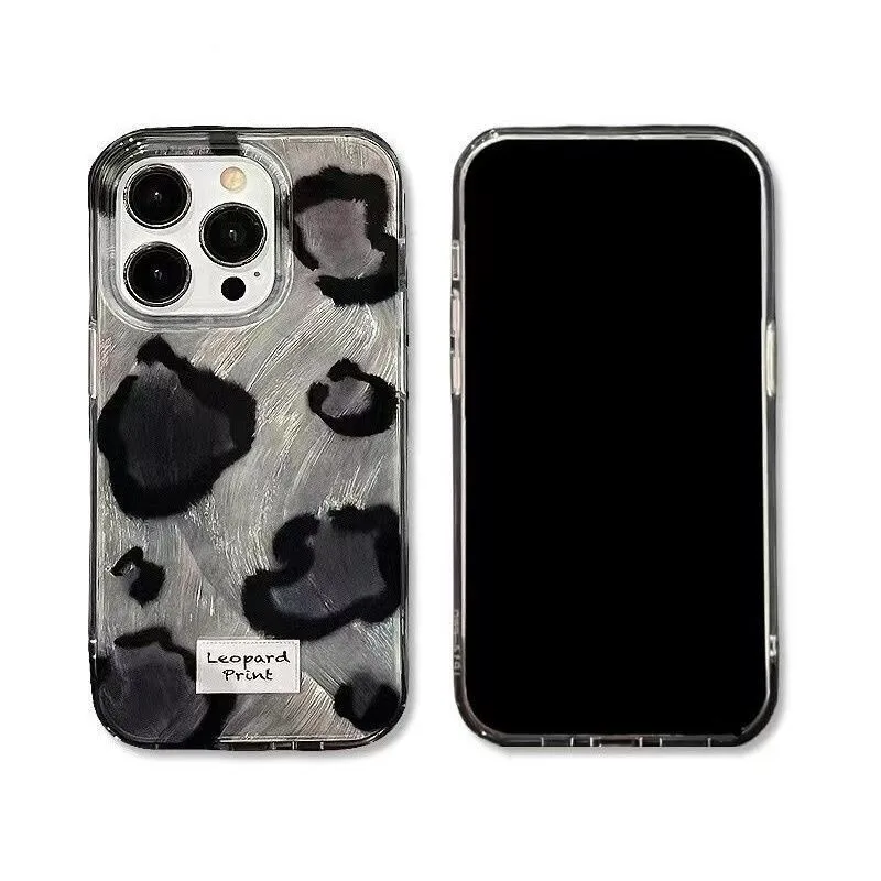 SEIRASSIM leopard print retro phone case for iphone 15 pro max 14 plus 13 11 12 silicone back cover for iphone xr xs x 7 8 shell