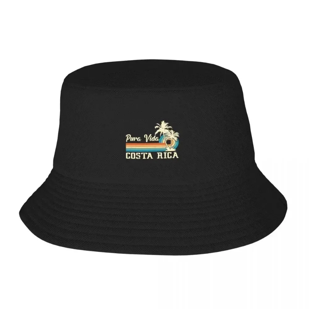 2026 Pura Vida Costa Rica Shirt Retro Beach Vacation Shirt Souvenir Beach Bucket Hat Birthday Luxury Woman Cap Men's