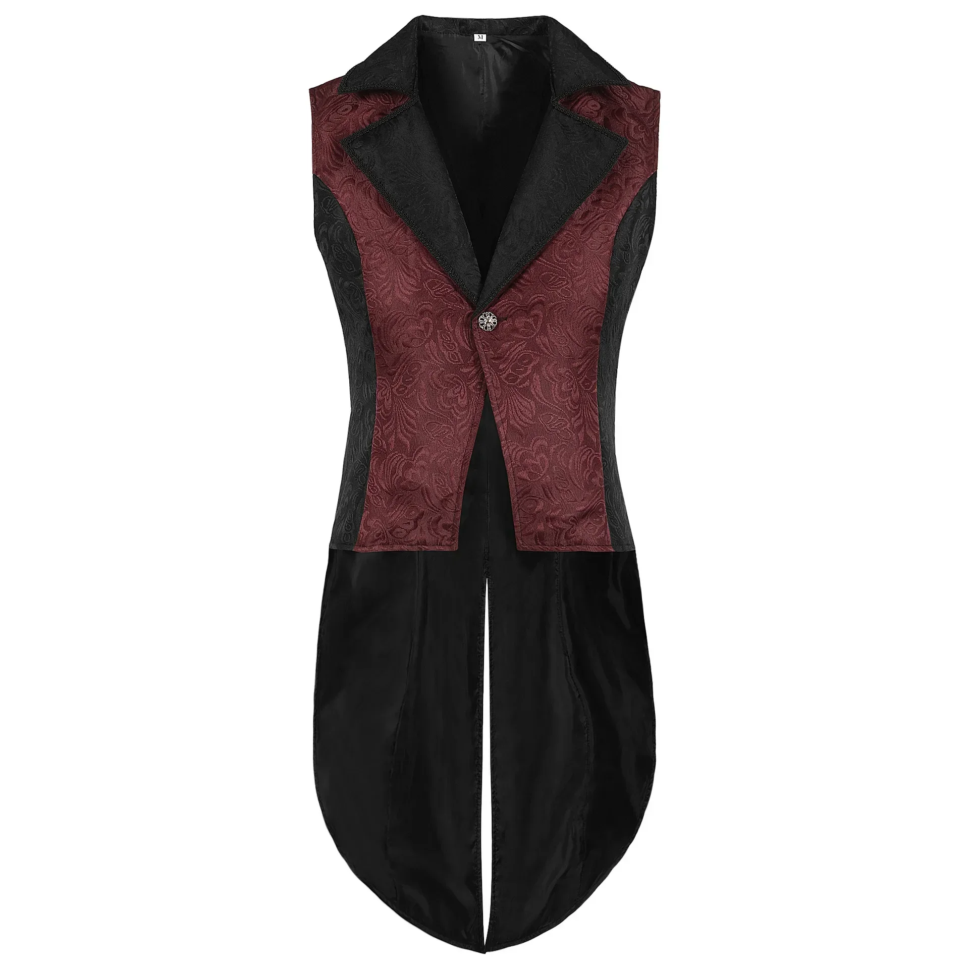 

Steampunk Men Clothing Men Medieval Jacquard Gothic Vest One Breasted Victorian Sleeveless Tailcoat Cosplay Prom Costumes