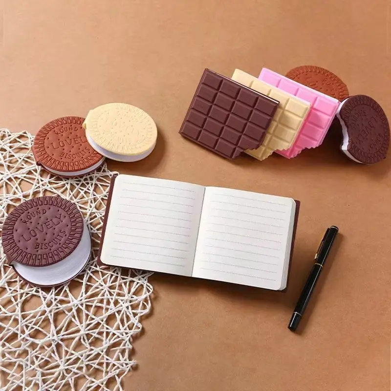 Creative Mini Cookie Notebooks Funny Portable Simulation Snack Chocolate Notepad Students School Stationery Supplies Kids Gifts