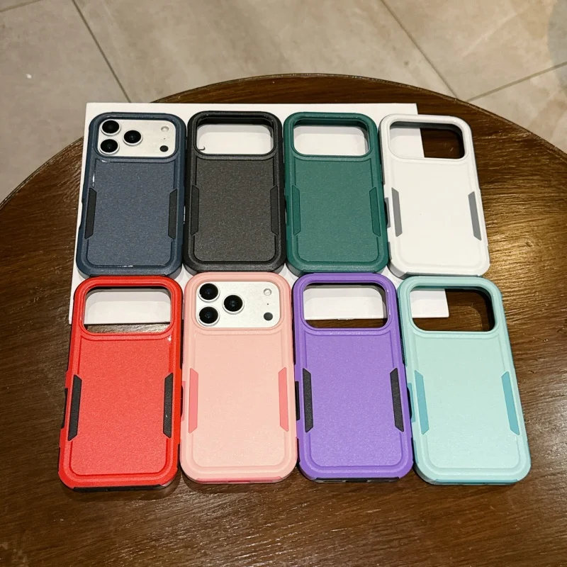 2 in 1 Replacement Colors Hard TPU Silicone Cell Phone Case for iPhone 17 15 16 Pro Max 11 12 13 14 Plus Phone Housing Case