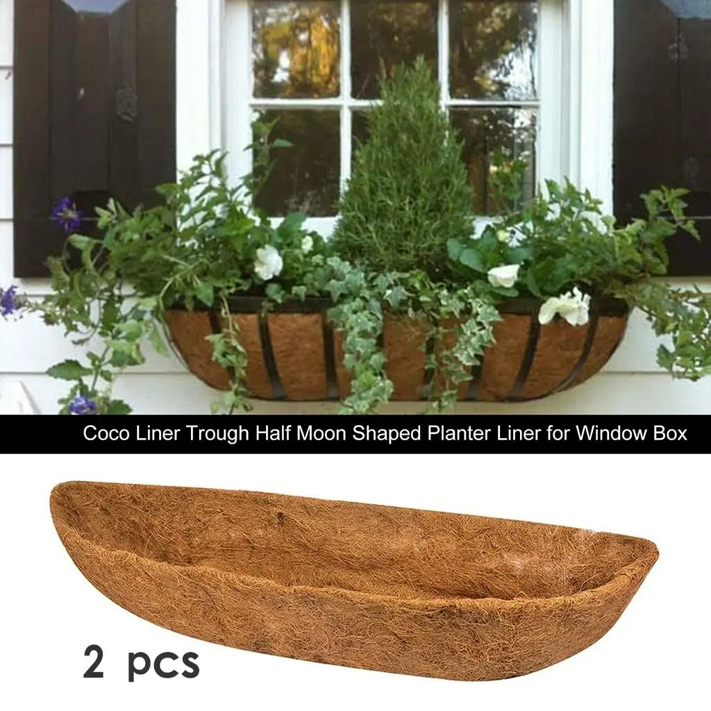 Replacement Coco Fiber Trough Liner for Hanging Baskets Plant Moisture Control Indoor Outdoor Gardening Supply