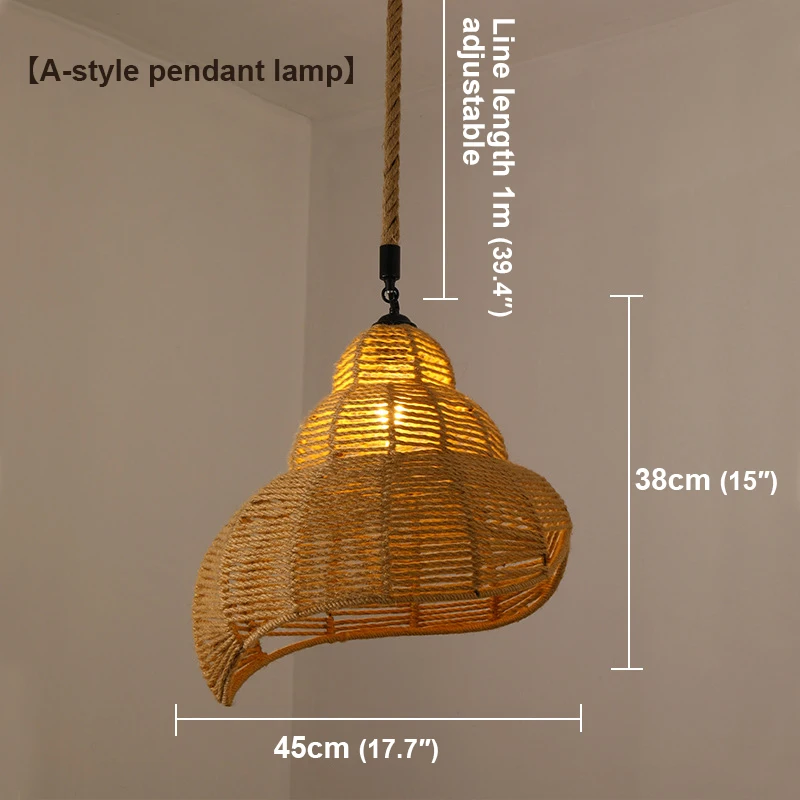 ANITA American Style Retrohemp Rope Chandelier Nostalgic Loft Industrial Style Internet Cafe Restaurant Hot Pot Shop Pendant