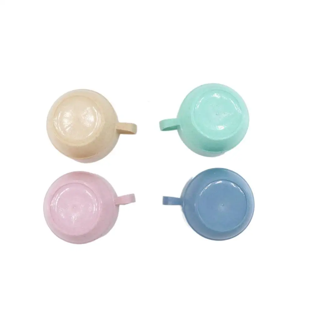 1 pcs Wide Mouth with Handle Kitchen Supplies Reusable Eco-friendly Coffee Mug Drinking Cup Wheat Straw Cup Drinkware