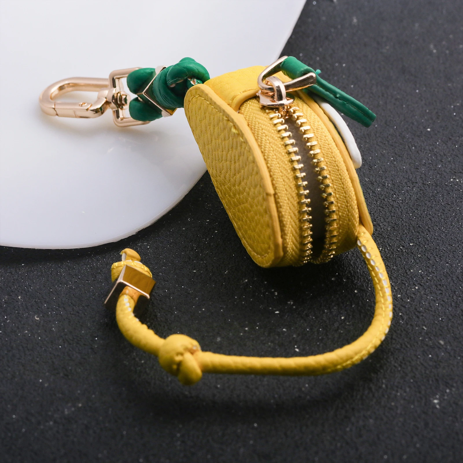 Echtes Leder Bienen-Marienkäfer-Schmetterling Mini-Münzbörse Schlüsselanhänger Niedlicher Tier-Taschenanhänger Auto-Hängedekoration Geschenk für Frauen – Detail 4