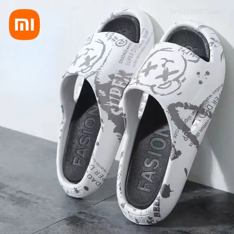 Xiaomi Summer Slippers For Men PVC Soft Comfortable Slippers Indoor Outdoor Wear Soft Thick Beach Couple Cartoon Sandals Shoes