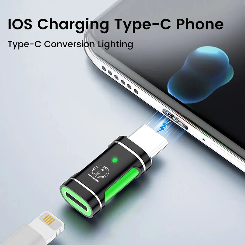 LED Display OTG Adapter PD 30W Fast Charging USB C Male TO IOS Female OTG Connector for iPhone 15 Samsung Xiaomi Huawei Redmi