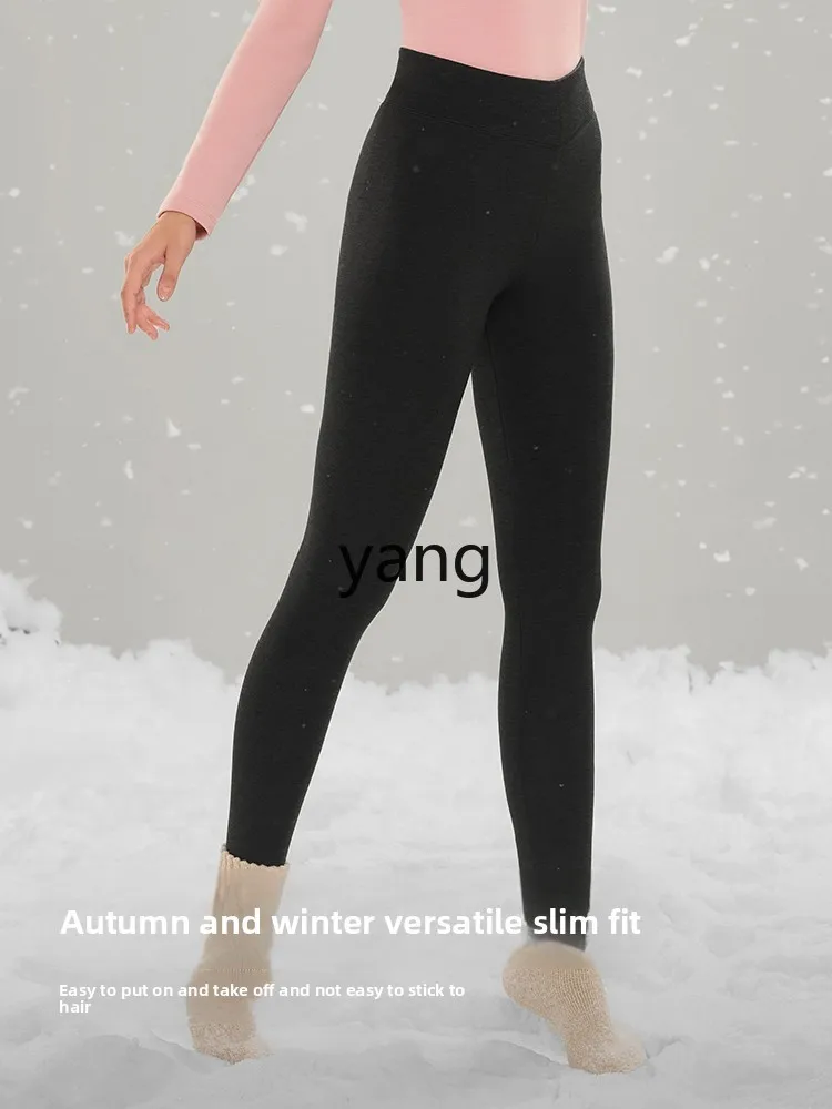 CX مريحة متوسطة وعالية الخصر طويلة جونز ثلاث طبقات سميكة ملابس داخلية الصوف المرأة طماق السراويل الدافئة