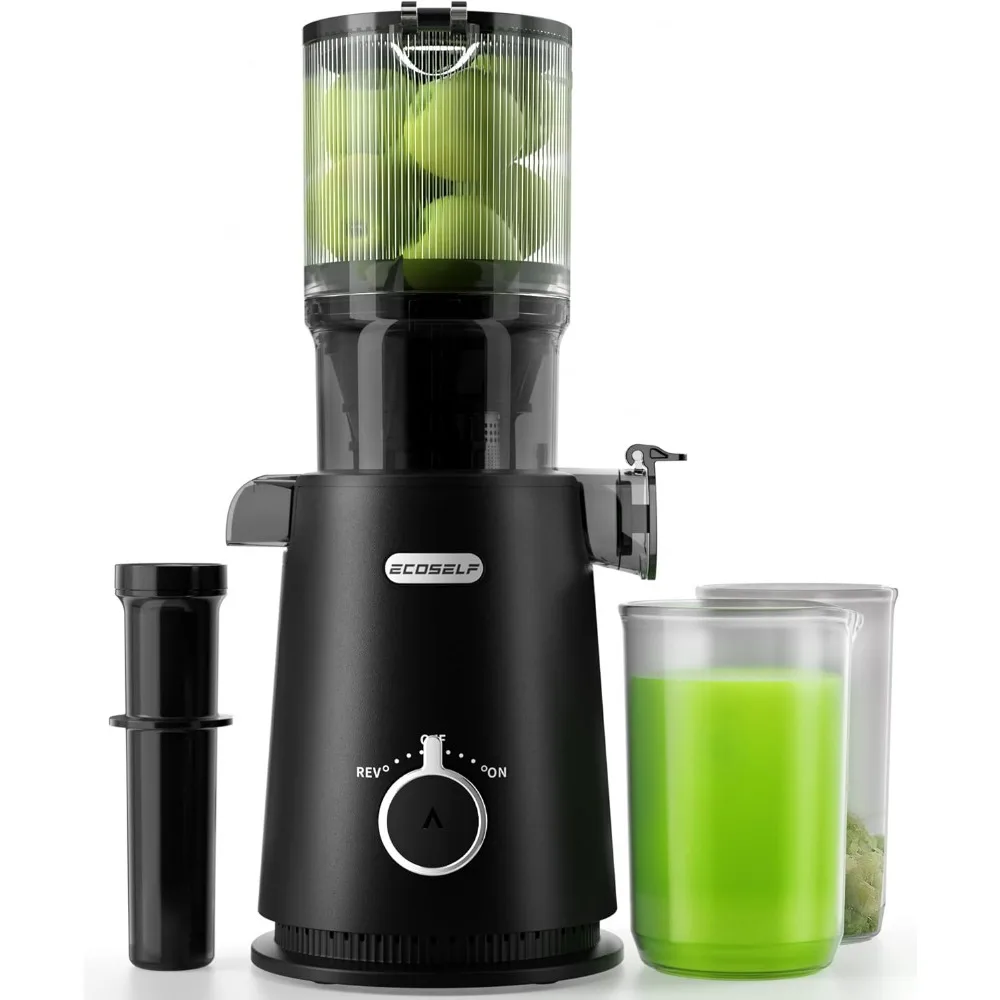 Juicer Machines, Cold Press Juicer with 4.35" Large Feed Chute Fit Whole Fruits and Vegetables, Easy to Clean