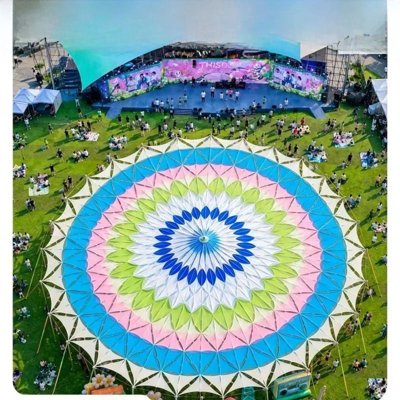 大型屋外日よけキャノピー、音楽祭装飾、旅行キャンプ展示設置ツール、日除け布
