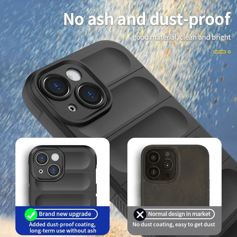 حافظة لهاتف آيفون 16 15 14 13 12 11 Pro XS Max ثلاثية الأبعاد غطاء خلفي ناعم من السيليكون السائل الأصلي