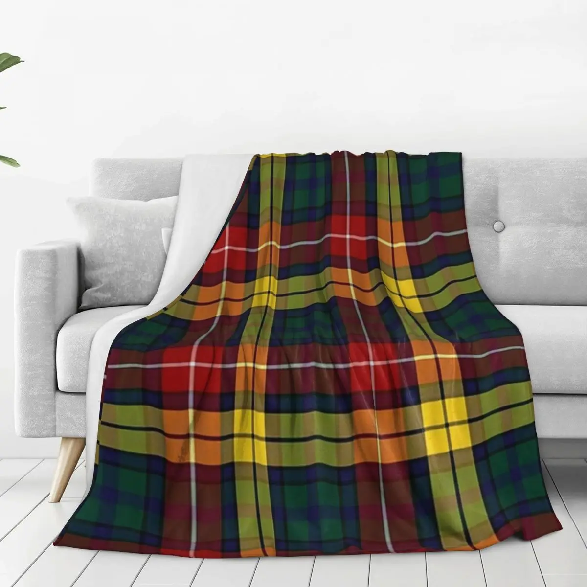 Buchanan Modern Hunting Tartan Clan Buchanan Cute Tartan Blankets Fleece Warm Throw Blankets Sofa For Couch Throws Bedspread