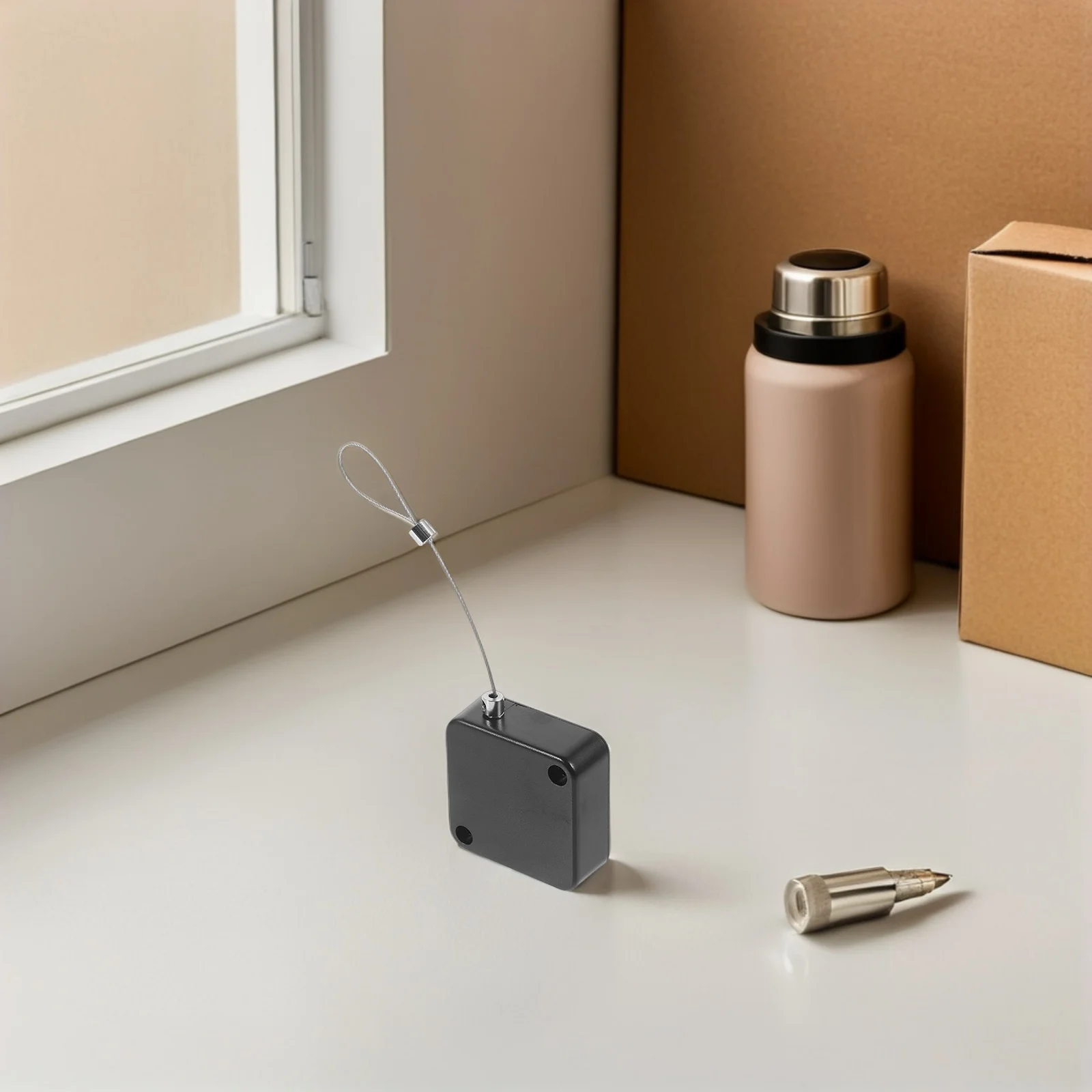 

3pcs Anti Theft Case Retractable Steel Wire Holder Automatic Security Lock Box For Outdoor Travel Portable Use Telescopic Anti