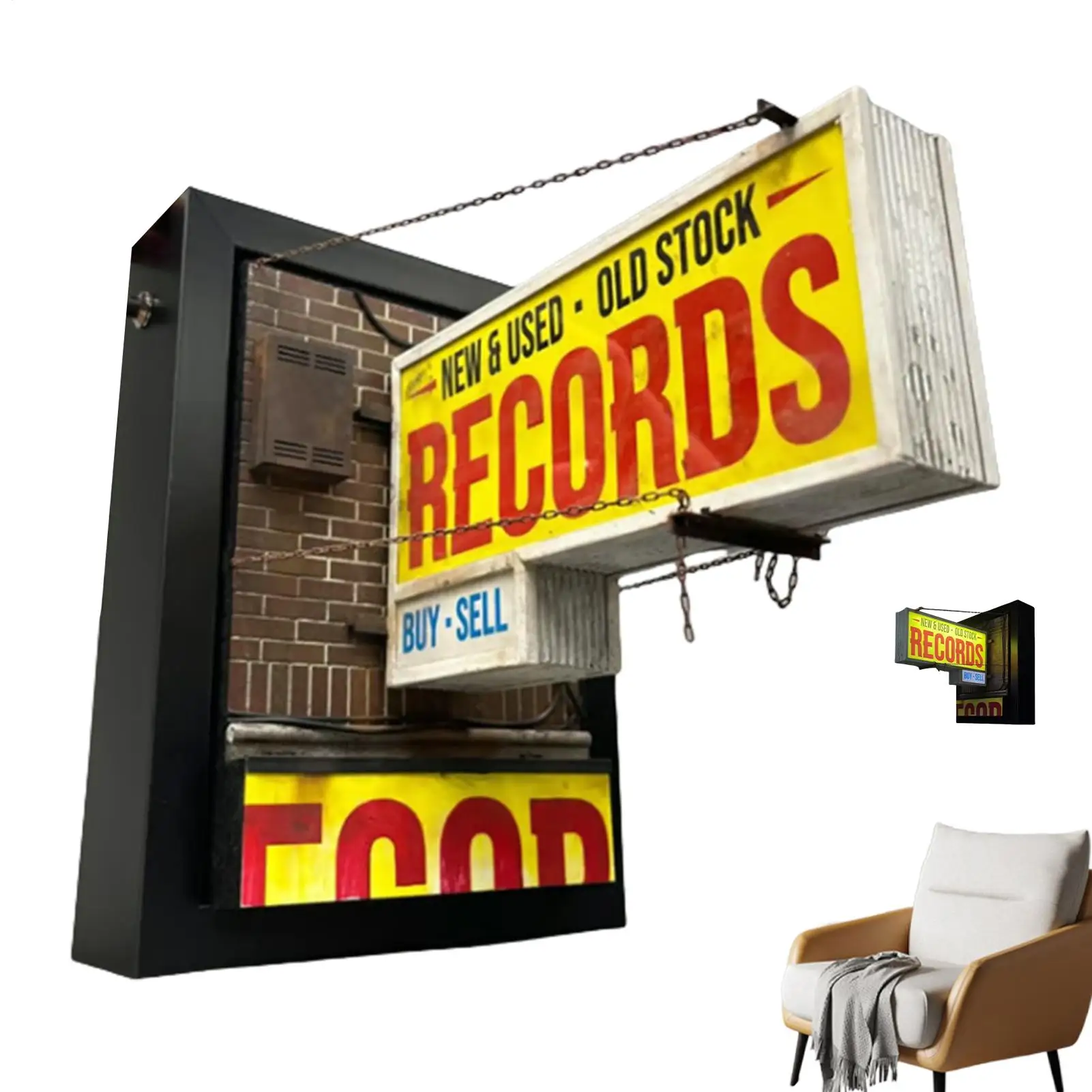 

Record Store Retro Wall Light Record Store Antique LED Wall Light record collector gift for bedroom living room cafe decoration