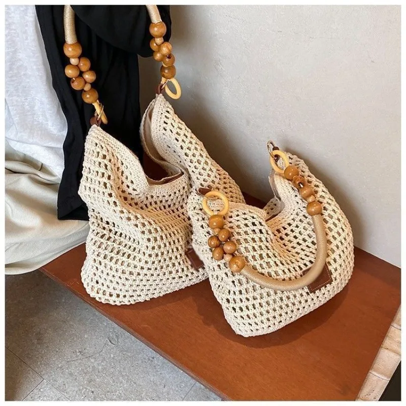 Thai Woven Bag Women's New Straw Shoulder Bag Pastoral Sanya Seaside Vacation Handbag High Quality and High Appearance Level