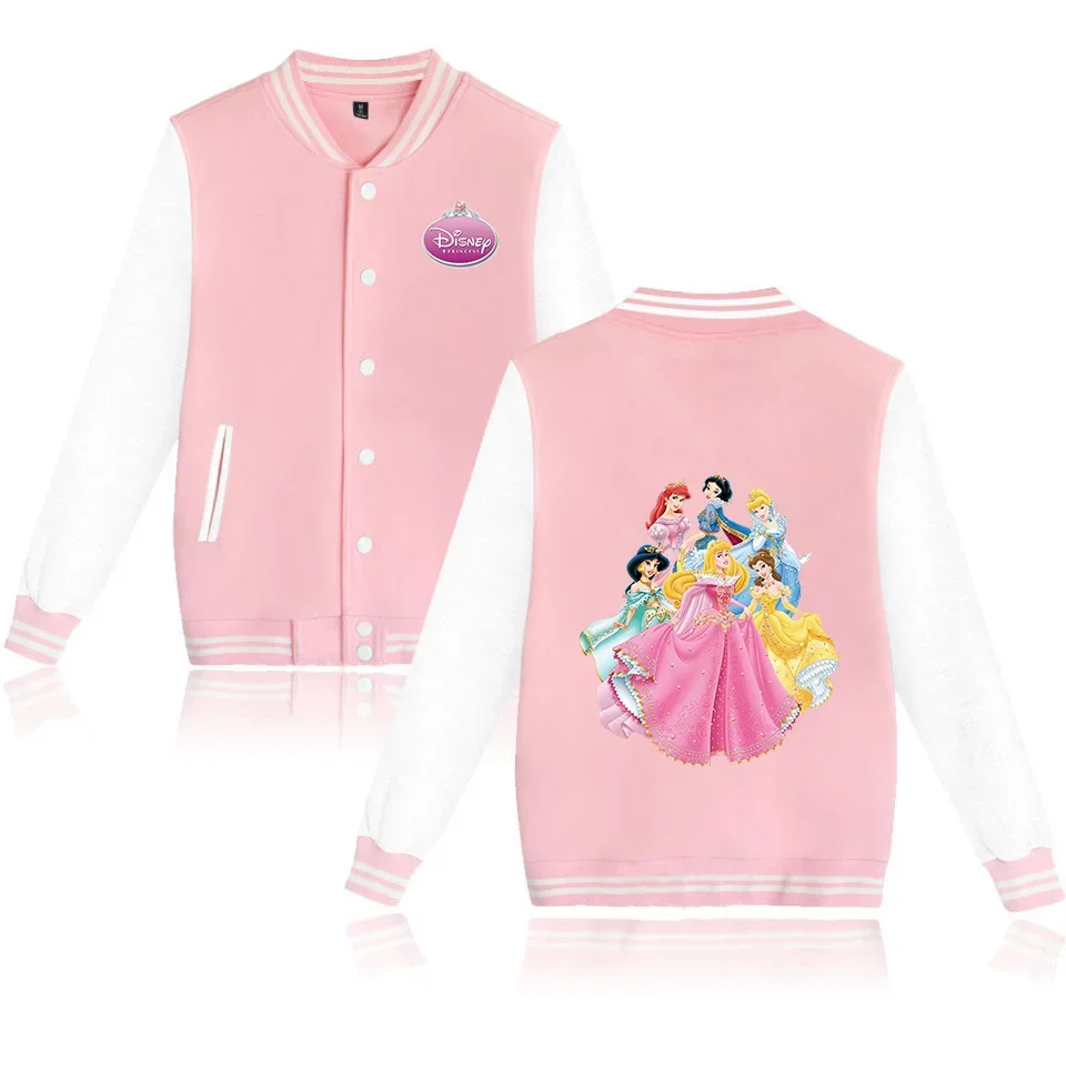 

Disney Snow White Princess Baseball Jacket Men Women Hip Hop Harajuku Jackets Streetwear Kids Boys Girls Loose College Coats