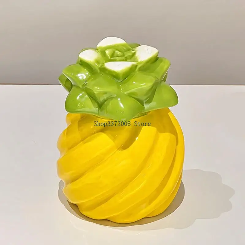 Textured Yellow-and-Green Fruit Drinkware for Home Breakfasts, Office Coffee Breaks, Afternoon Tea, Juice Service, and Casual