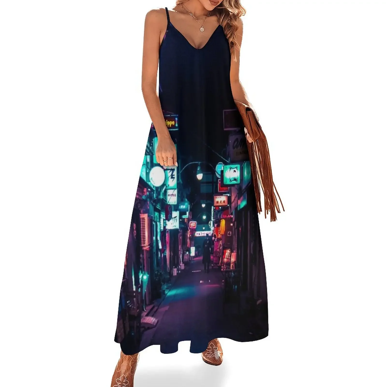 

Late Night in Shinjuku's Golden Gai Sleeveless Dress Women's evening dress elegant party dresses for women 2025