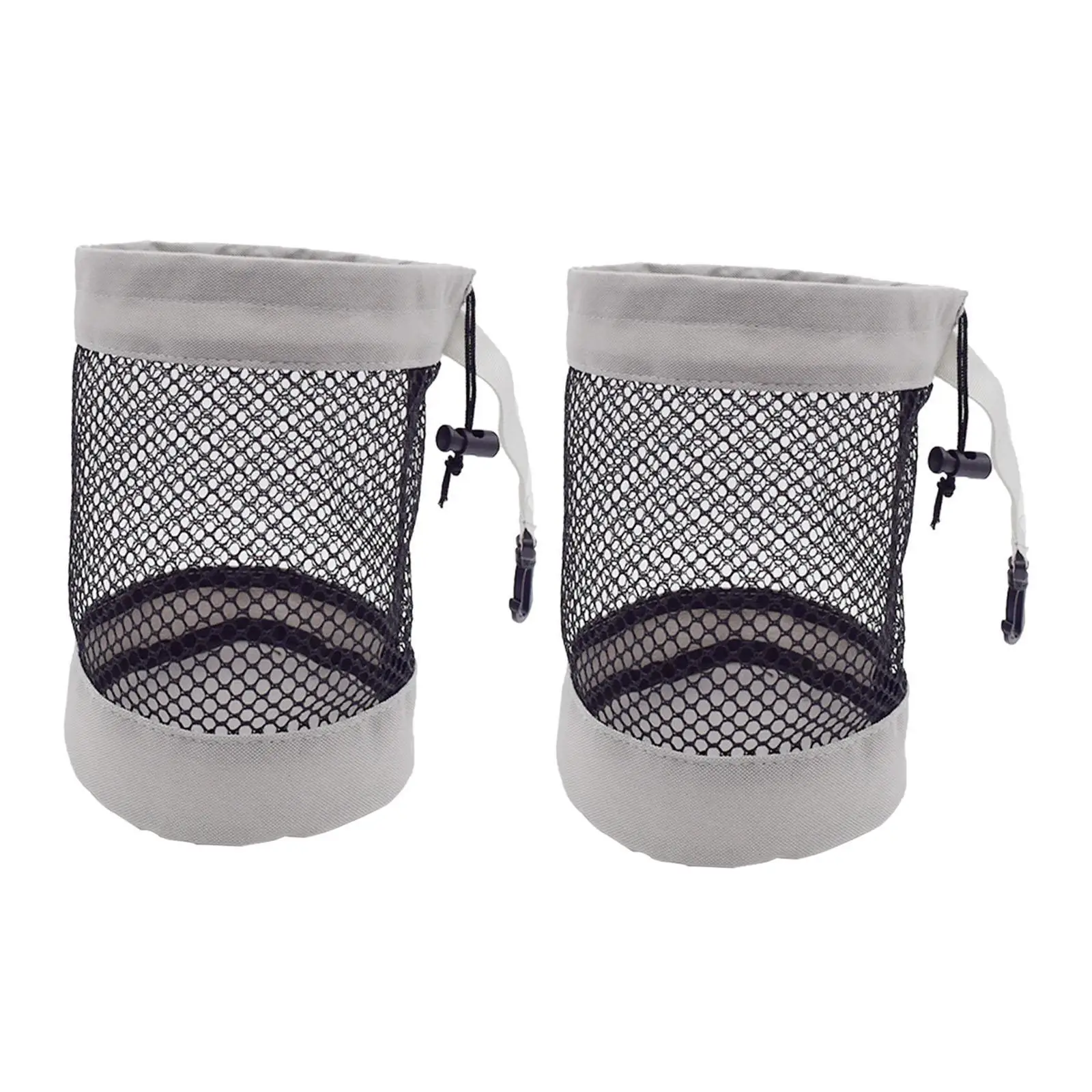 

2x Mesh Golf Ball Bag Net Bag Drawstring Closure Lightweight Multifunctional Holder Storage Bag for Travel Gym Swimming Toys
