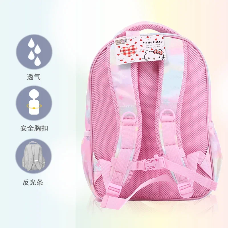 Sanurgente-Sac à dos Hello Kitty pour enfants, cartable étudiant, sac à dos de dessin animé décontracté, coussin initié, grande capacité, mignon, nouveau