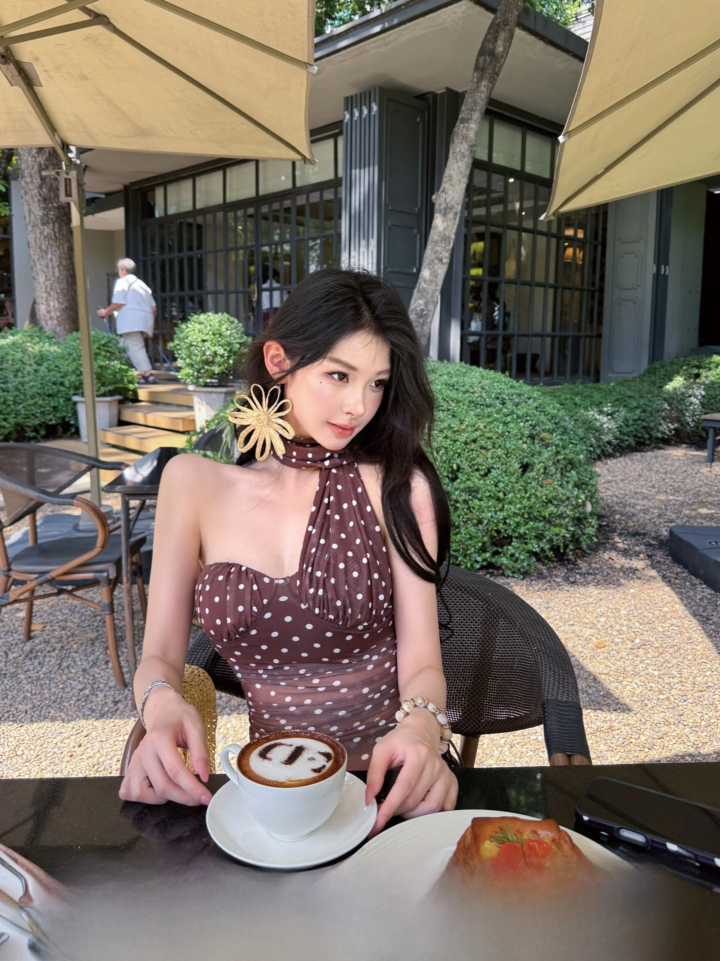 

Итальянский летний винтажный топ в горошек на одно плечо с асимметричным дизайном, женский, приталенный, из смесового полиэстера