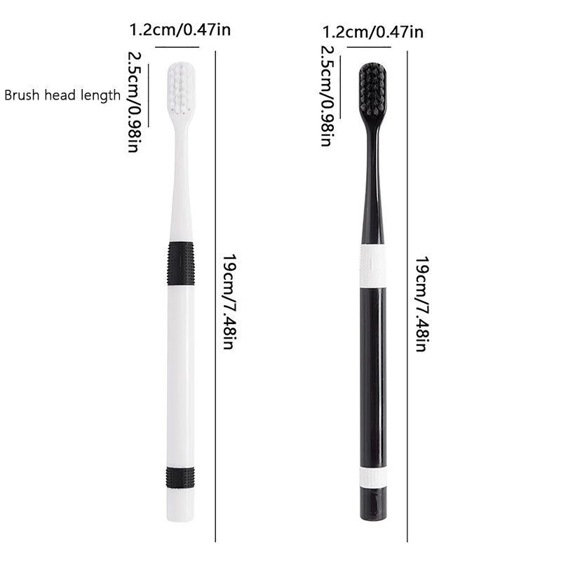 2 Pcs Bamboo Charcoal Toothbrushes Ultra-Fine Soft Bristle Cleaning Family Couple Adult Bristle Toothbrush Set Dental Oral Care