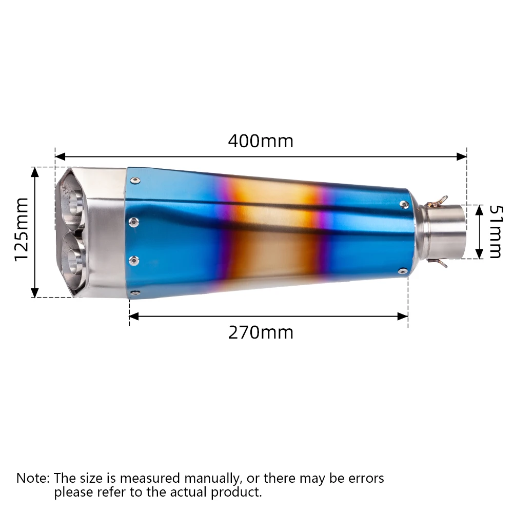 for motorcycle MT09 MT07 R3 exhaust modification M9 stainless steel double hole tail section 51mm universal tail section