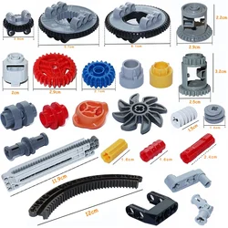 MOC Gear Axle Series Bricks Gear Rotating Platform Gear Rack Differential Power-driven Mechanical Technical Part Building Blocks