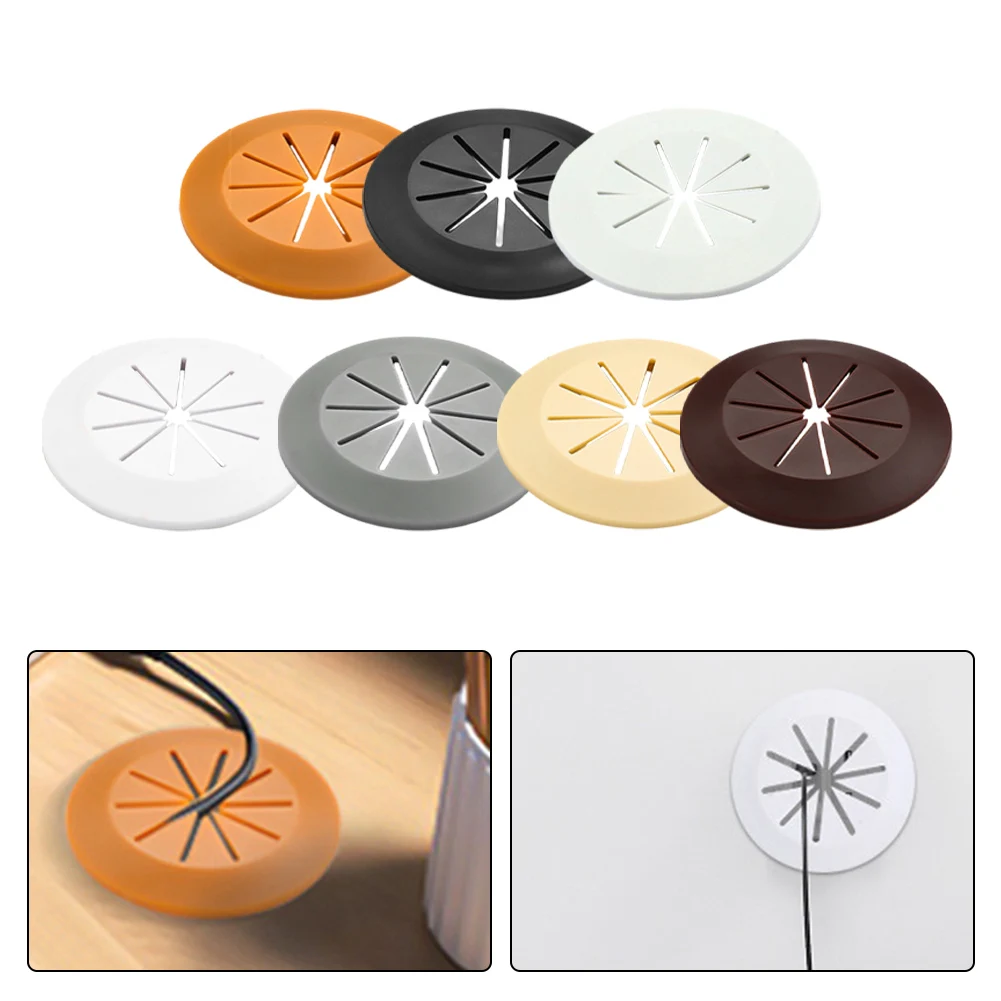 4PCS Desk Wire Hole Cover Plastic Round Cable Box Computer Desk Table Hole Line Hole Cover Decorative Wire Pass Organizer
