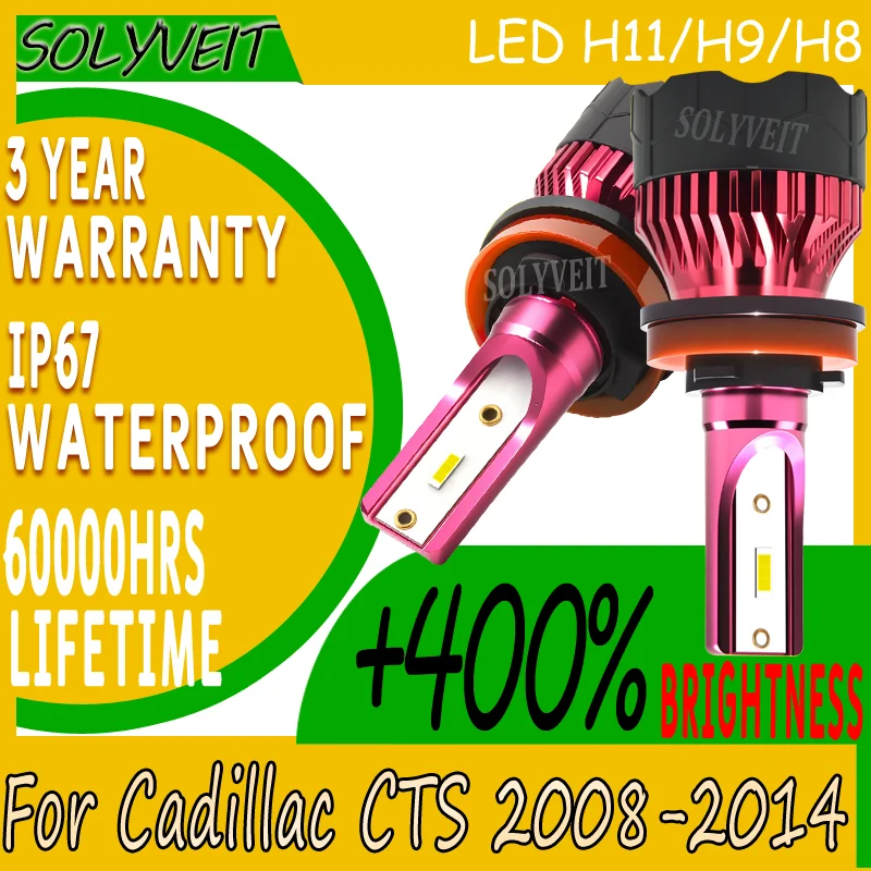 

More Durable 100% Plug and Play Clear Illumination LED High/Low/Fog Light For Cadillac CTS 2008 2009 2010 2011 2012 2013 2014