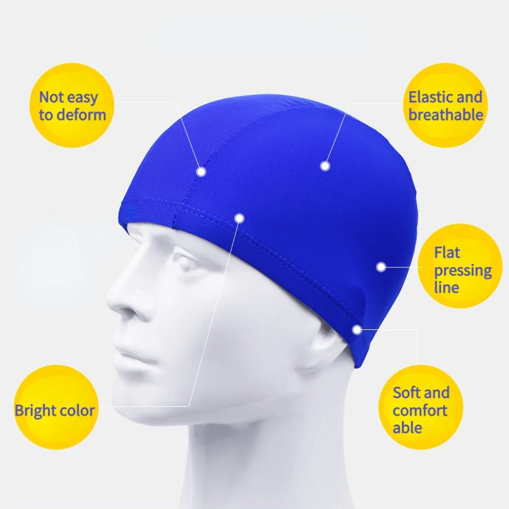 Free Size Swimming Caps For Men Women Elastic Nylon Ear Protection Long Hair Swimming Pool Hat Ultrathin Bathing Caps