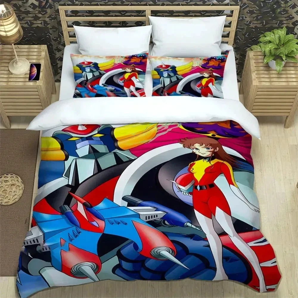 UFO ROBO GRENDIZER GOLDORAK Bedding Set Duvet Cover Bed Set Quilt Cover Pillowcase Comforter king Queen Size Boys Adult Bedding