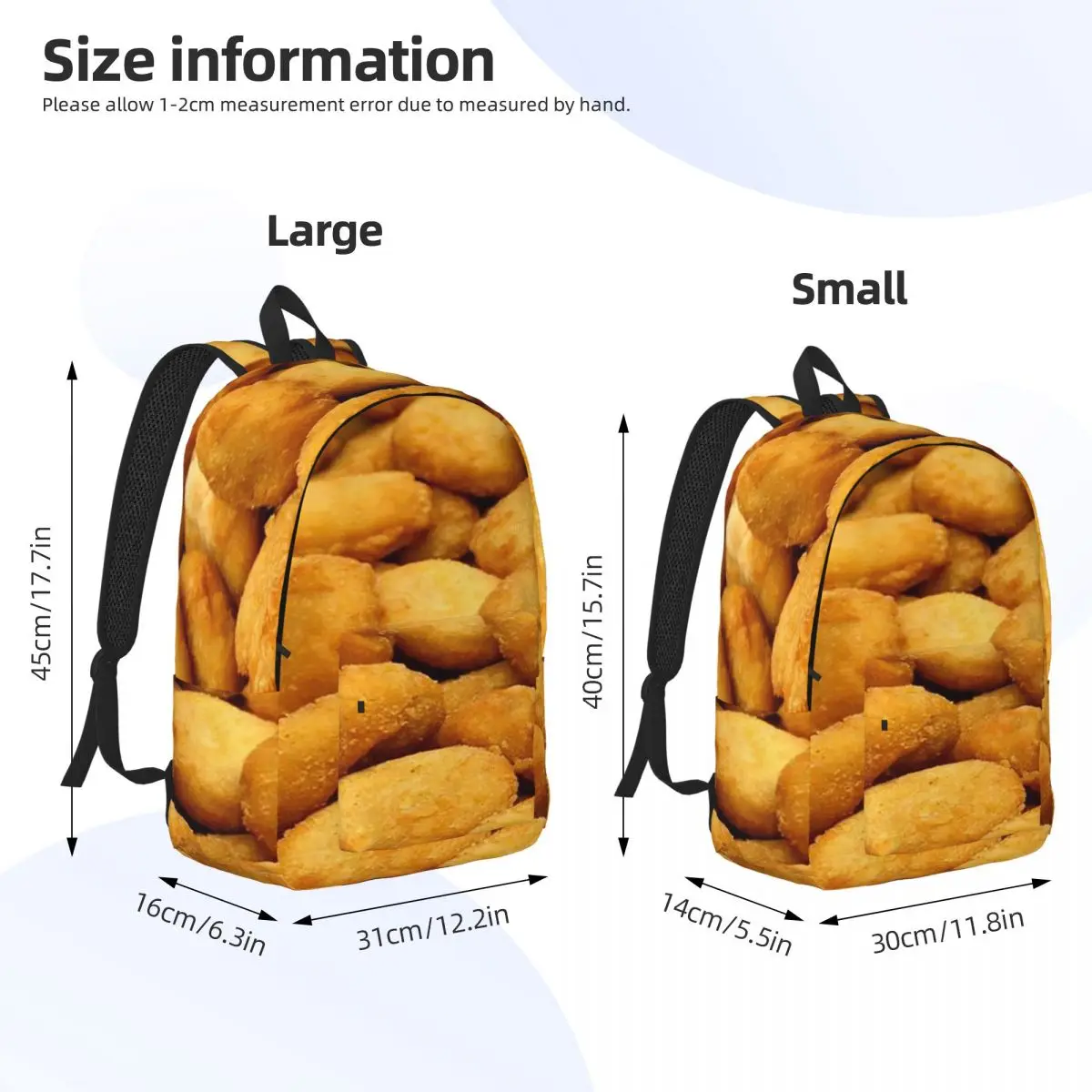 This Is My Human Costume I'm Really A Chicken Nugget Backpack Student BookBag Children School Bag Laptop Shoulder Bags Men Women