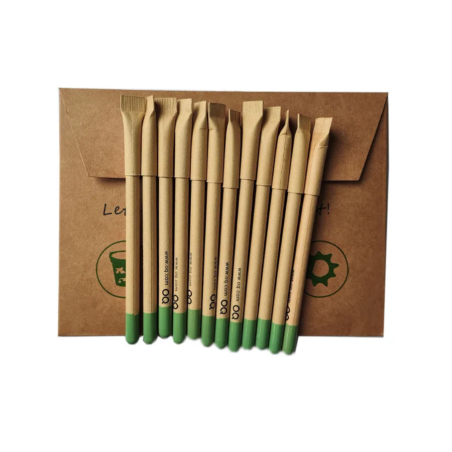 12pcs(2pack of 6)/24pc recycled kraft paper plantable pen with herb,flower.vegetable  for christmas gifts.eco friendly paper pen