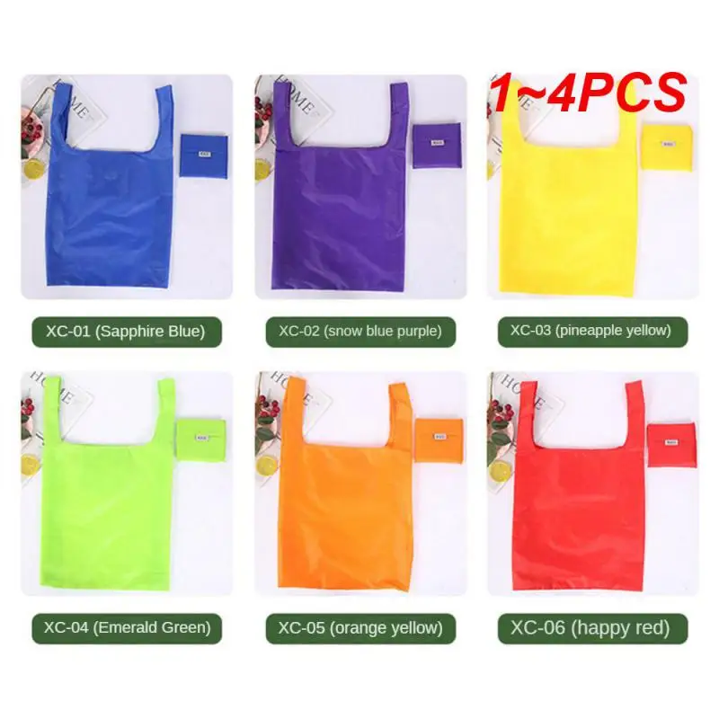 1~4PCS Shopping Bag Foldable Polyester Reusable Hand Shoulder Shop Bags Grocery Bags Eco-friendly Bag