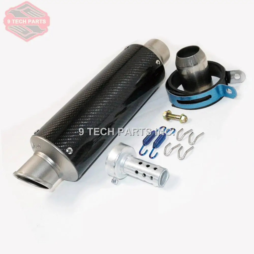 

Universal Motorcycle modified exhaust pipe 51mm muffler Carbon Fiber BLACK SILVER for LEOVINC exhaust pipe for R25 Z400 GSXR250