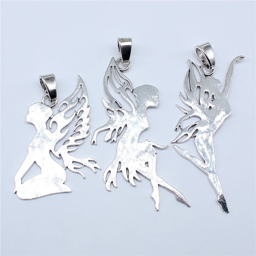 1pcs Dancer Elf Pendant Charms For Necklace Making DIY Jewelry Making Antique Silver Color Plated