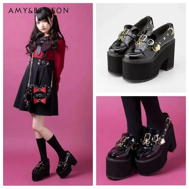 2024 New Japanese Lolita Waterproof Platform décolleté con tacco alto JK mocassini Mine tacchi inferiori spessi da donna Daily Wear tacco grosso