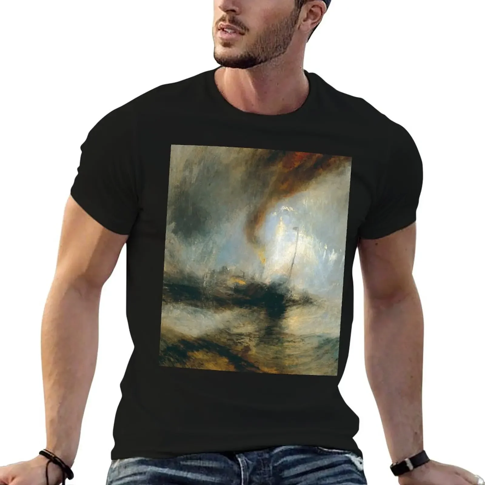 J.M.W. Turner Snow Storm - Steam-Boat off a Harbour's Mouth T-Shirt vintage anime clothes cute tops men clothes