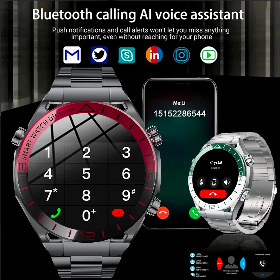 ساعة جديدة في نهاية المطاف ساعة ذكية جديدة للرجال NFC ECG + PPG بلوتوث دعوة نظام تحديد المواقع جهاز تعقب الحركة البوصلة سوار الأعمال Smartwatch