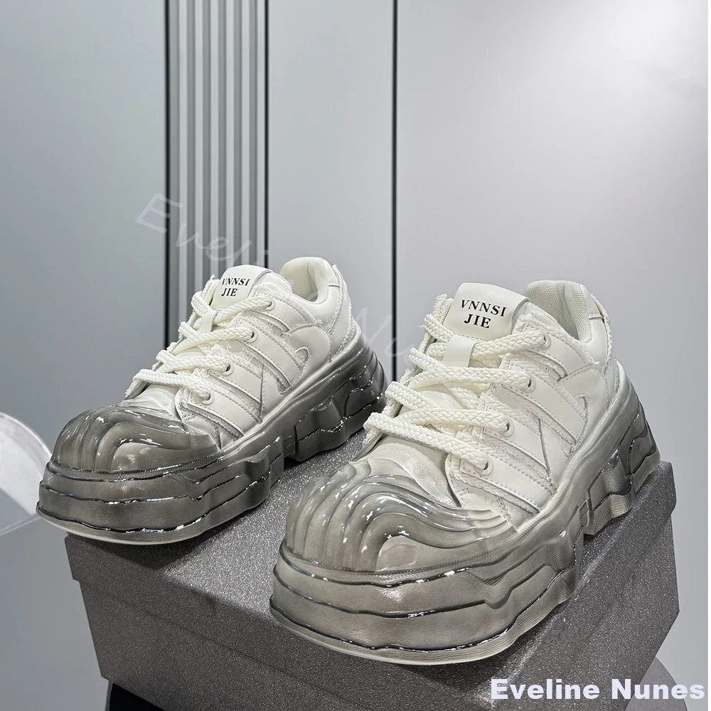 Thick-soled Chunky Sneakers Men 2025 Winter New Style Super Popular Dad Shoes Niche and Unique Height-increasing Men's Shoes