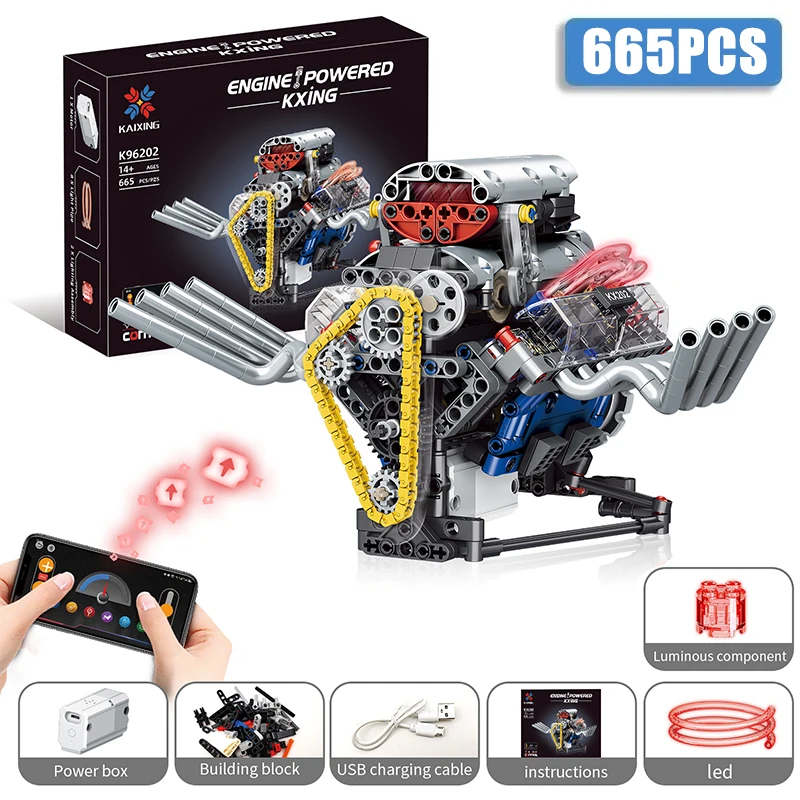 

K96202 Racing car V8 engine 665PCS educational building block toy model assembly children and adult educational toys