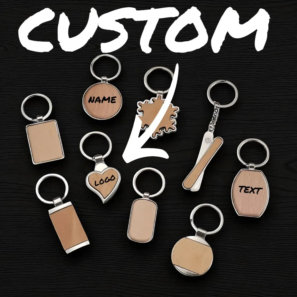 

1PC Custom Names Letter Personalized Bamboo Wood Keychain Zinc Alloy Patch Men Car Moto Key Ring Girls Bag Accessoriy Gift